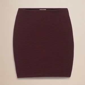 Aritzia Wilfred Free Trebeck Maroon Ribbed Mini Skirt XXS